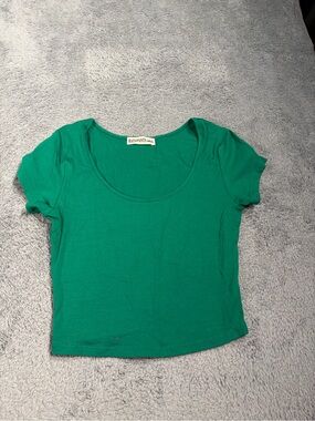Hatopants Green Scoop Neck Crop Top small